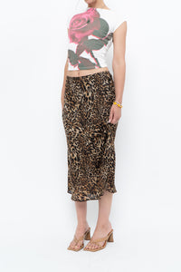 Vintage x Made in Canada x Leopard Print Flowy Midi Skirt (M-XL)