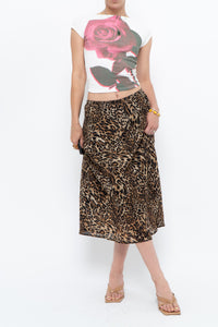 Vintage x Made in Canada x Leopard Print Flowy Midi Skirt (M-XL)