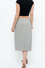 Load image into Gallery viewer, Modern x Made in USA x Black, White Cotton-blend Checkered Midi Skirt (XS, S)
