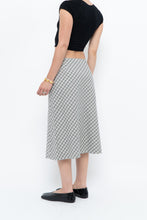 Load image into Gallery viewer, Modern x Made in USA x Black, White Cotton-blend Checkered Midi Skirt (XS, S)