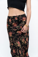 Load image into Gallery viewer, Vintage x Black, Coral Floral Silk Midi Skirt (2X-3X)