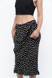 Vintage x Black Polka Dot Midi Skirt (XS-L)