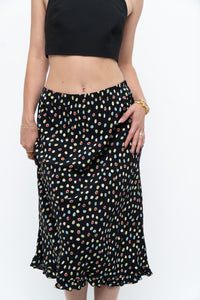 Vintage x Black Polka Dot Midi Skirt (XS-L)