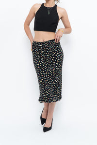 Vintage x Black Polka Dot Midi Skirt (XS-L)