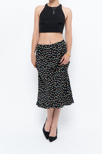 Vintage x Black Polka Dot Midi Skirt (XS-L)