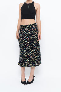 Vintage x Black Polka Dot Midi Skirt (XS-L)