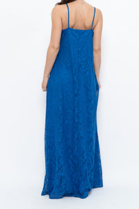 Vintage x Blue Lace Maxi Dress (L)