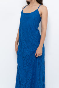 Vintage x Blue Lace Maxi Dress (L)