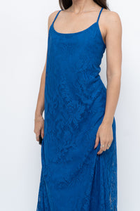 Vintage x Blue Lace Maxi Dress (L)