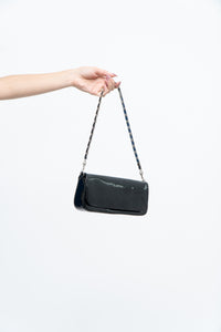 Vintage x Black Patent Silver Chain Small Purse