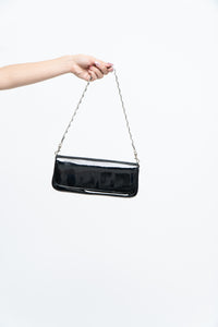 Vintage x Black Patent Silver Chain Small Purse