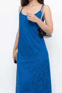 Vintage x Blue Lace Maxi Dress (L)