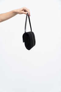 Vintage x Black Suede Buckled Small Purse