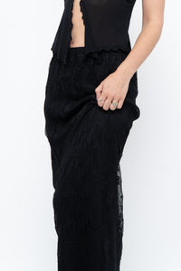 Vintage x Black Mesh Maxi Skirt (XS-M)
