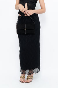 Vintage x Black Mesh Maxi Skirt (XS-M)