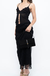 Vintage x Black Mesh Maxi Skirt (XS-M)