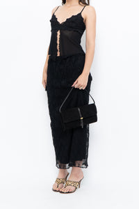 Vintage x Black Mesh Maxi Skirt (XS-M)