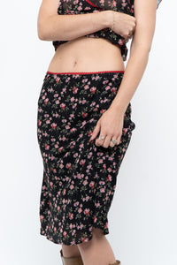 Vintage x Black Floral Chiffon Set (XS-M)