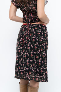 Vintage x Black Floral Chiffon Set (XS-M)