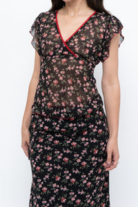 Vintage x Black Floral Chiffon Set (XS-M)