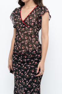 Vintage x Black Floral Chiffon Set (XS-M)