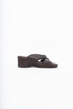 Load image into Gallery viewer, Vintage x Made in Brazil x Woven Brown Leather Wedge (7, 7.5W)