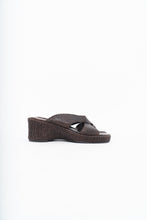 Load image into Gallery viewer, Vintage x Made in Brazil x Woven Brown Leather Wedge (7, 7.5W)