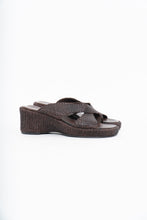 Load image into Gallery viewer, Vintage x Made in Brazil x Woven Brown Leather Wedge (7, 7.5W)