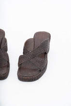 Load image into Gallery viewer, Vintage x Made in Brazil x Woven Brown Leather Wedge (7, 7.5W)