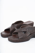 Load image into Gallery viewer, Vintage x Made in Brazil x Woven Brown Leather Wedge (7, 7.5W)