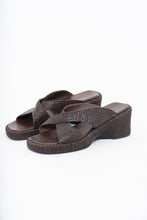 Load image into Gallery viewer, Vintage x Made in Brazil x Woven Brown Leather Wedge (7, 7.5W)
