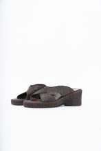 Load image into Gallery viewer, Vintage x Made in Brazil x Woven Brown Leather Wedge (7, 7.5W)