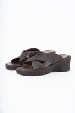 Load image into Gallery viewer, Vintage x Made in Brazil x Woven Brown Leather Wedge (7, 7.5W)