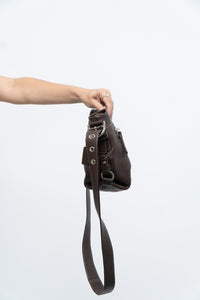 Vintage x COACH Brown Pebble Leather Crossbody Purse