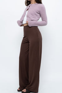MNG x Deadstock Brown Linen-blend Wide-leg Pant (S)
