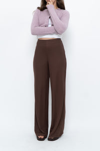 MNG x Deadstock Brown Linen-blend Wide-leg Pant (S)