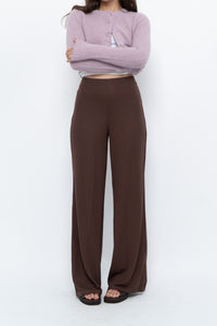 MNG x Deadstock Brown Linen-blend Wide-leg Pant (S)