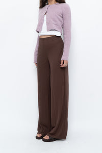 MNG x Deadstock Brown Linen-blend Wide-leg Pant (S)