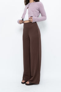 MNG x Deadstock Brown Linen-blend Wide-leg Pant (S)
