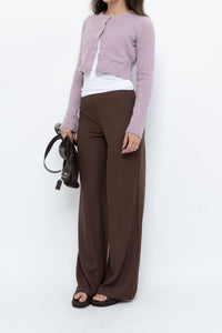 MNG x Deadstock Brown Linen-blend Wide-leg Pant (S)