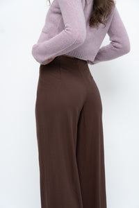 MNG x Deadstock Brown Linen-blend Wide-leg Pant (S)