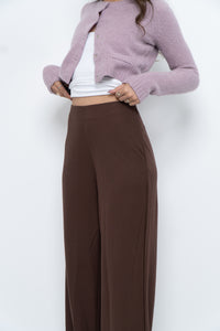 MNG x Deadstock Brown Linen-blend Wide-leg Pant (S)