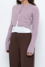 Load image into Gallery viewer, Vintage x Lilac Angora Blend Cropped Cardigan (XS, S)