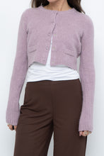 Load image into Gallery viewer, Vintage x Lilac Angora Blend Cropped Cardigan (XS, S)