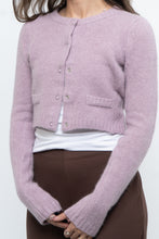 Load image into Gallery viewer, Vintage x Lilac Angora Blend Cropped Cardigan (XS, S)