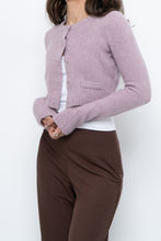 Load image into Gallery viewer, Vintage x Lilac Angora Blend Cropped Cardigan (XS, S)