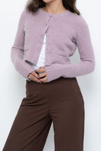 Load image into Gallery viewer, Vintage x Lilac Angora Blend Cropped Cardigan (XS, S)