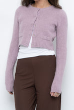 Load image into Gallery viewer, Vintage x Lilac Angora Blend Cropped Cardigan (XS, S)