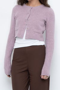 Vintage x Lilac Angora Blend Cropped Cardigan (XS, S)