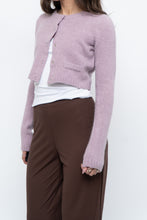 Load image into Gallery viewer, Vintage x Lilac Angora Blend Cropped Cardigan (XS, S)